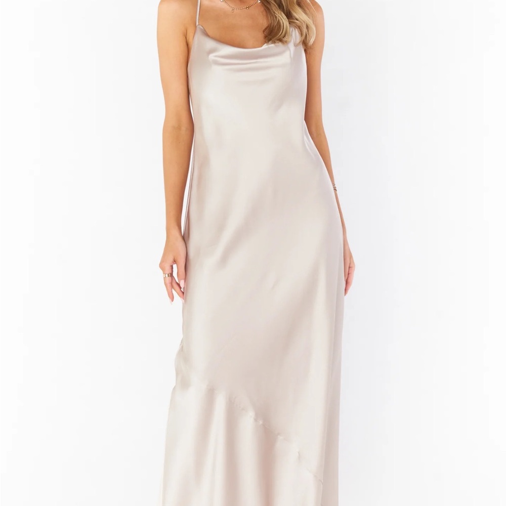 Elegant Champagne Satin Gown